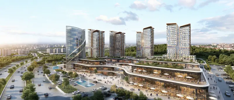 Gece aydınlatmasıyla proje silueti